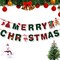 Merry Christmas Banner- Xmas Banners Bunting with Gingerbread Socks Signs(Red)